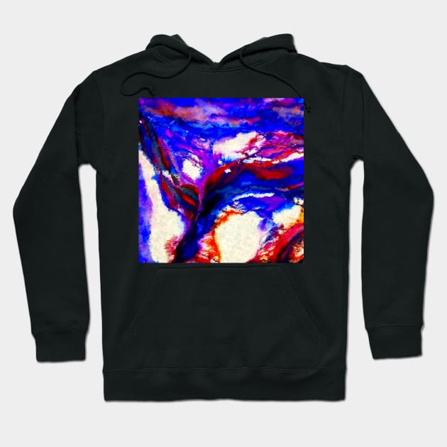 Cobalt and Violet Abstract Hoodie by DANAROPER